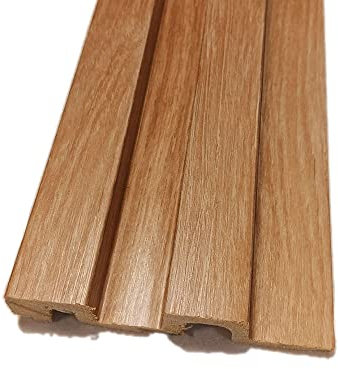 FLOORINTEX Panel de listones 3D acústico - (Panel 250x12x2,1 cm., Roble Natural) Paneles de Poliestireno imitación Madera Revestimiento de Listones Friso de Listones