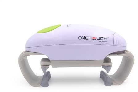 Ouvre-bocal électrique « Mains libres » ONE TOUCH KC12 - Sans effort par simple pression sur le bouton vert – Idéal pour les personnes souffrant de problèmes de préhension