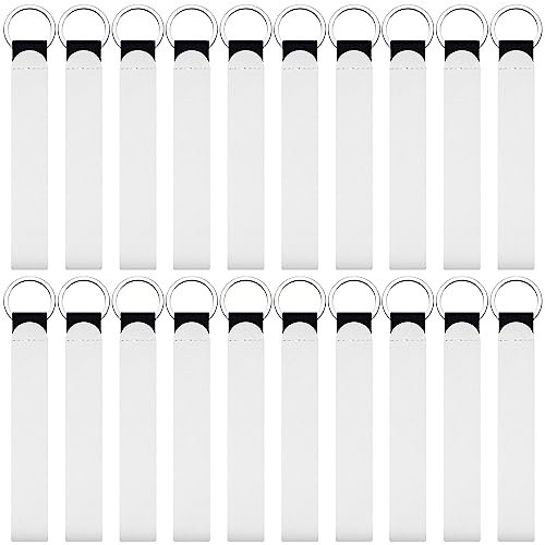 20 Stück Sublimationsrohlinge Handgelenk-Schlüsselanhänger, DIY Sublimation Neopren Armband Strap Lanyard, Wärmepresse Transfer Weiß Sublimation Handgelenk Schlüssel Rohlinge DIY Handwerk für Frauen