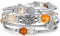 FULU AUTUMN Damen Boho Armband mit Mehrschichtiges Perlen Silber Wickelarmband Modeschmuck Geschenke zum Geburtstag und Muttertag für Frauen(Brown)