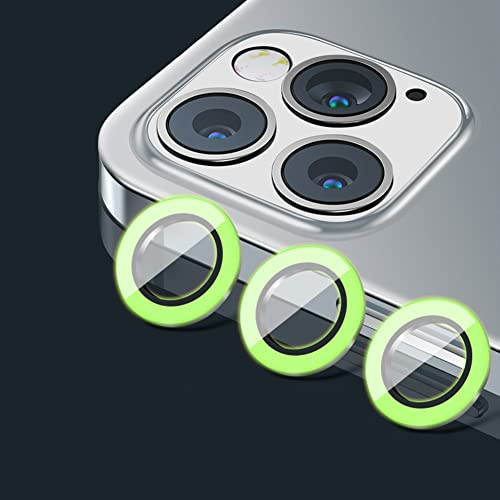 Omorro Kompatibel für iPhone 11 Pro/11Pro Max/12 Pro Luminous Camera Lens Protector Ultra Thin Film Tempered Glass Camera Screen Protector Shockproof Cover Neon Green