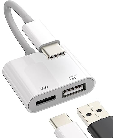 USB-C to USB Adapter(2in1) OTG Charger Dongle Type Cable Accessories Thunderbolt Compatible for Galaxy S20 S21 S22 S23 Ultra Note10 S10 for Apple for iPhone15 for iPad 10、Air4/5、mini6、Pro 12.9 MacBook