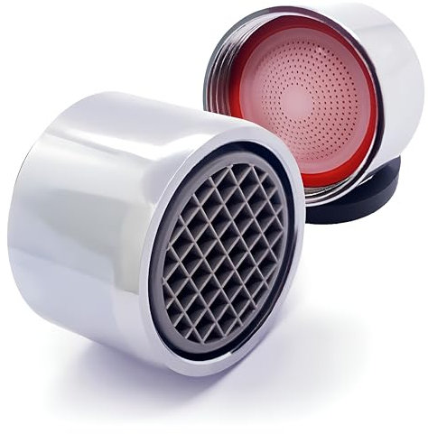 Manestein Luftsprudler, 2 Stück, Durchflussbegrenzer 4,5 l/min, Wassersparend & Pflegeleicht, Strahlregler für Wasserhahn, Perlator mit Innengewinde M24, Wassermengenregler, Chrom