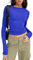 LACOZY Women Crewneck Skinny Shirt Basic Slim Fit Tee Shirts Long Sleeve Basic Fashion Streetwear Royal Blue M
