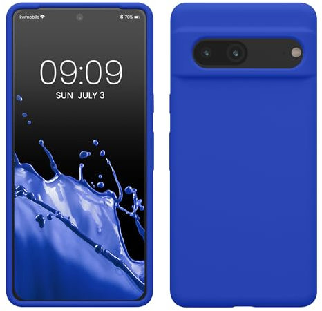 kwmobile Cover per Google Pixel 7 Custodia - Back Case per Smartphone in Silicone TPU - Protezione Gommata - blu baltico