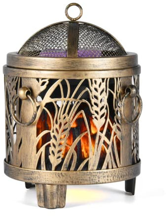 Makimoo Stunning Electric Wax Melt Burners, Oil Burner, Wax Warmer, Night Light Oil Lamp for Home Decoration (Fireplace Brown)