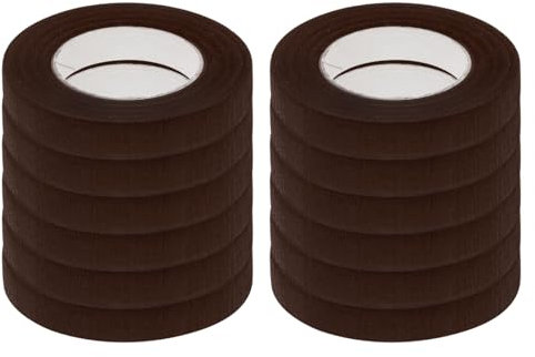 QUARKZMAN 12 Rollen Blumenband 1/2 Zoll 30 Yards Blumenklebeband für Blumenarrangements Hochzeitsstrauß Bastelarbeiten Floristenband, rötlich braun