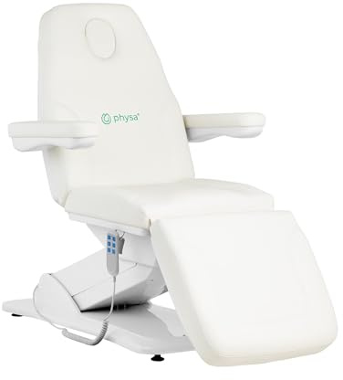 Physa Elektrische Kosmetikliege 3 motoren 300 W 193 x 62 x 60-85 cm 150 kg weiß Behandlungsliege Kosmetikstuhl Therapieliege Tattooliege
