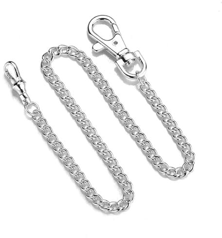 LUDAKE Uhrenketten, modische Ersatzkette für antike Quarz, Vintage-Taschenuhr, Legierung, T-Bar, Albert-Kette, Schlüssel-Anhänger