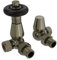 NRG Traditional Corner Central Heating Radiator Valve 15mm Thermostatic Lockshield Valves Polished Antique Brass