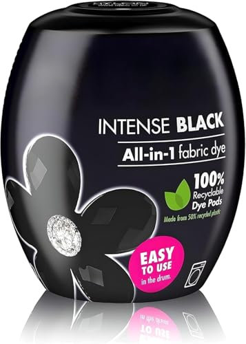Washing Machine Dye Pod Intense Black Permanent Dyes-Up Fabric Powder 350gClothes Soft Furnishings Jeans Towel All-in-1 Formula SK INFINITY