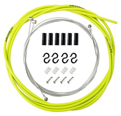 Sarini Kit de Gaine de câble de Frein intérieur de vélo Universel avec Embouts de câble de vélo, Remplacement de câble de Frein de vélo pour vélo de Montagne et vélo de Route (Vert)