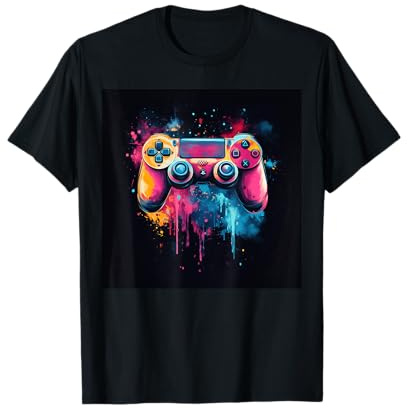 Manette Gamer Play Splash Paint Art T-Shirt