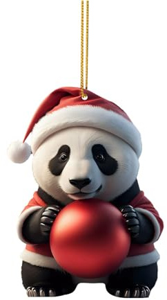 Niedlicher Cartoon-Panda Anhänger Weihnachtsbaum, Lustiger Christbaumschmuck, Deko Geschenke Weihnachten, Christbaumschmuck Tiere, Weihnachtsdeko Saisonale Dekoration Für Wohnzimmer Schlafzimmer