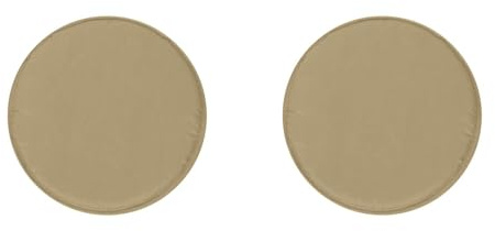 2er-Set Tragbar Rund Sitzkissen 30x30x2cm, Memory-Schaum mit Riemen rutschfest Gemütlich Abnehmbar Waschbar Perlbaumwolle Stuhlkissen für Wohnzimmer, Küche, Konferenzraum, Garten, 2-2er Set Braun