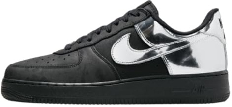 NIKE Air Force 1 Low Retro, Sneaker Hombre, Black Chrome Black, 42 EU
