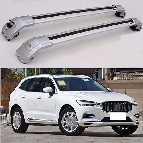evimo 2 Stück Auto Dachträger, für Volvo XC60 2018-2022 Dachgepäckträger-Alu Relingträger Fahrradträger Hochstabile Dachreling Rack Gepäck Querträger