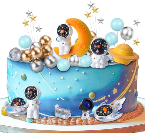 36 Stück Astronauten Tortendeko, Weltraum Kindergeburtstag Deko, Tortendeko Junge, Weltraum Planeten Geburtstag Galaxie Weltraum Planeten Torte Deko DIY Cupcakes Toppers für Kindergeburtstag Deko