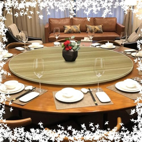 DECAKE 30in Large Dining Table Turntable Home Kitchen Rotating Serving Tray Wood Lazy Susan Turntable Round Rotatable Tabletop Organizer, 6 Colors(Walnut,60cm(24))