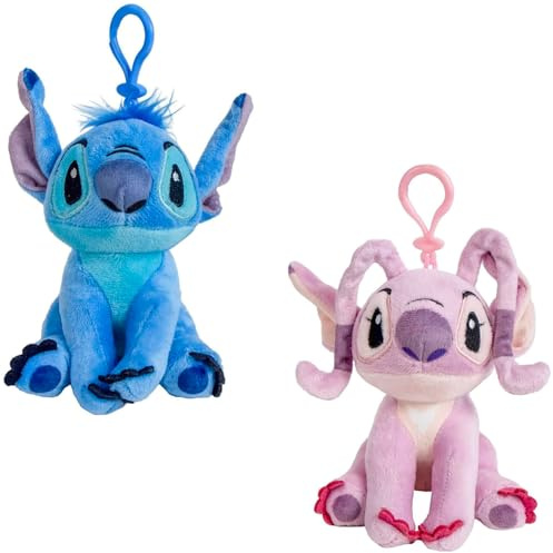 Stitch - Porte-clés - Angel, Lilo & Stitch - Peluche - Pendentif de sac à dos
