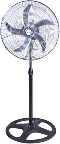 ClaShop Ventilatore a Piantana 50 cm con 5 Pale in Alluminio Potente 100W, Struttura in Acciaio e ABS, 3 Velocità, Altezza Regolabile 125 cm, Ideale per Casa, Ufficio e Salone, Colore Nero