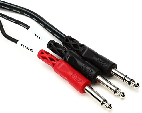 Hosa Technology STP-203 cable de audio 3 m 6,35mm TRS 2 x 6,35mm TS Negro - Cables de audio (6,35mm TRS, 2 x 6,35mm TS, 3 m, Negro)
