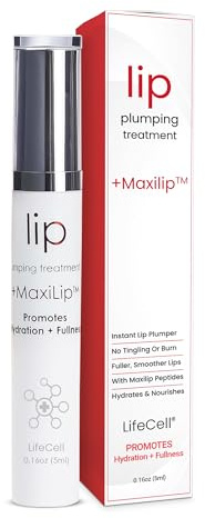 LifeCell Lip Plumping Treatment – MaxiLip Peptide Glossy Balm, Fuller Lips