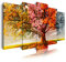 Dekoarte 401 - Quadro moderno su tela montato su telaio in legno di 5 pezzi, albero della natura quattro stagioni, 150x80cm