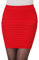 LAEMILIA Damen Nierenwärmer Rock Unterrock Skinny Stretch Einffarbig Elegant Minirock Bandeau T-Shirtverlängerung Multifunktion Einheitgröße Rot