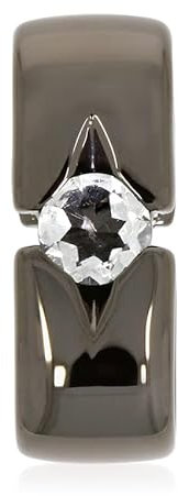 XEN Anhänger mit 5 mm Bergkristall ca. 0,5 ct. Black Rhodium