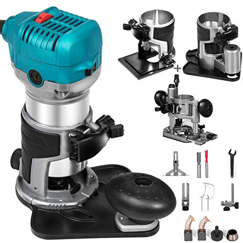VEVOR Fresadora multifresadora para cantos, fresadora de madera, 6 velocidades variables, 710 W