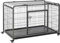 PawHut Jaula para Perros Plegable de Metal Jaula para Perros Grandes 125x76x81 cm con Ruedas y Frenos Bandeja Extraíble y Puerta con Pestillos para Golden Retriver Labrador Gris Oscuro