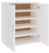 vidaXL Mueble Zapatero Organizador de Zapatos Armario Pasillo Almacenaje Taburete Puf Caja Banco Estantería de Madera Contrachapada Blanco 60x35x70 cm