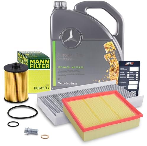 BESTPRICE ATP Inspektionspaket Set A + 5l 5W-30 Motoröl mit Dichtungen | Kompatibel mit: MERCEDES-BENZ A-CLASS, B-CLASS Sports Tourer