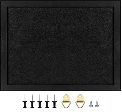 Okydoky 58 * 43cm Schwarz Pinnwand mit Holzrahmen, Memoboards, Filz Pinnwand mit Stecknadeln für DIY Dekoration, Filzboard für Küche und Büro, Schule und Haus(BK,L).DE