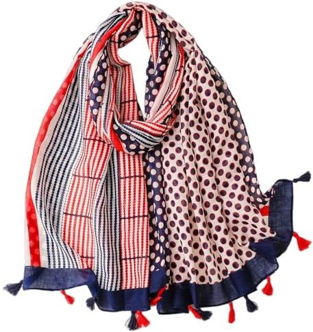 FAIRYGATE Scarf for Women UK Scarfs for Women Lightweight Scarves Fashion Winter Spring Summer Autumn Style Shawl Wrap Neckerchief Tassel Scarf 69017