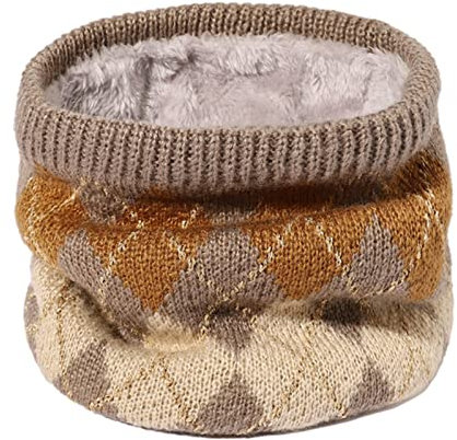 DLKSH 1 x Strickschal, warm, Winter, dicker Wollschal, khaki, One size
