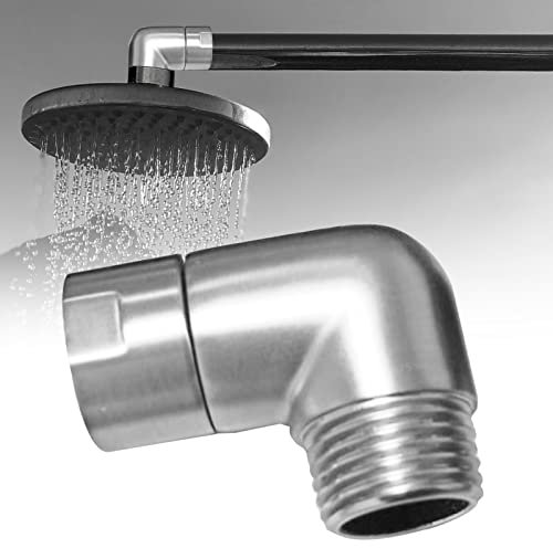 Adattatore per doccetta a 90 gradi, adattatore per soffione a gomito, prolunga per braccio doccia, adattatore angolare, adattatore per braccio doccia, adattatore per doccetta (1 pezzo, argento)