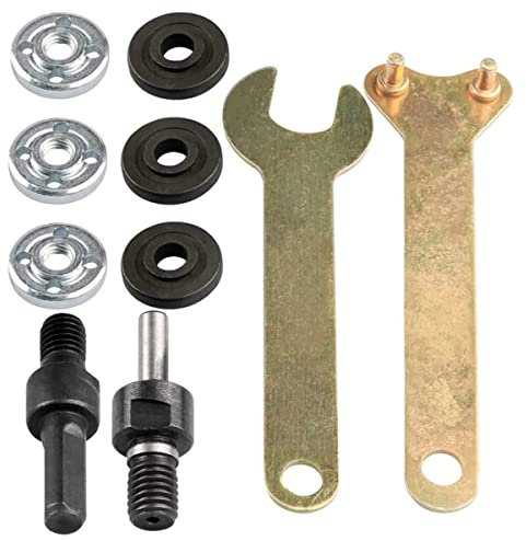 Treki 10pcs Adaptador de Amoladora Angular con Biela de Convertidor de Taladro 6mm/10mm Taladro Eléctrico de Mano de Conversión Varilla M10 Tuerca de Brida de Bloqueo para Disco de Corte de Metal