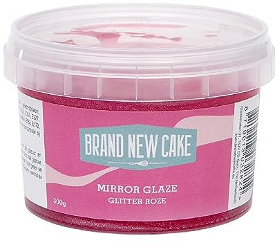 BrandNewCake® Glaçage Miroir Pailleté Rose 300g - Décoration pour Gâteaux et Desserts - Finition Brillante et Éclatante