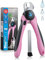 BluePet Tijeras para garras con protección para perros y gatos, aptas para principiantes, alicates para garras pequeñas y grandes + lima de uñas en el mango, alternativa a las tijeras de uñas y