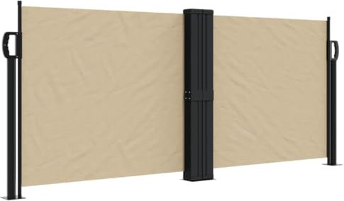 vidaXL Seitenmarkise, Sichtschutz Ausziehbar, Windschutz Sonnenschutz für Garten Balkon Terrasse, Seitenrollo Seitenwandmarkise, Beige 100x600cm