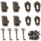 yufana 4-Teiliges Set Vintage Schloss Set, Vintage-Schubladenschloss, Schranktürschloss Antik, Zinklegierung Antik Schrankschloss, Geeignet für Briefkästen, Schließfächer, Schränke, Werkzeugkästen