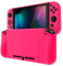 PlayVital Cover Grip per Nintendo Switch Joycon Console,Custodia Protettiva Copertura Rigida Ergonomica per Nintendo Switch Controller-Rosa Vivo