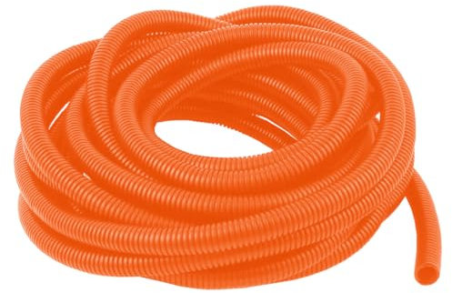 MOCNT Wellrohr Geschlossen Auto Kabelschutzrohr Kfz Kabelrohr Flexibel Isolierrohr Kabel Schutz Rohr Wellschlauch Kabelschlauch Kabelmanagement Orange Außen 11mm Länge 10meter