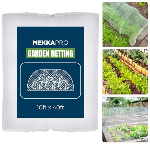 MEKKAPRO Rete Anti Insetti XL, Telo Zanzariera per Piscina, Orto, Giardino, Frutta e Piante, Tessuto da 50 Denari in 100% Poliestere Lavabile in Lavatrice, Facile da Installare (3 x 12 metri)