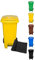 Jardin202 - Cubo de Basura 120 Litros con Pedal y Ruedas | Contenedor de Basura Robusto con PEDAL | 120 L + Bolsas (Amarilla)
