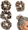 OUDQFCJ 4 Stück Haargummis Mit Leopardenmuster, Samt-Haargummis, Retro-Haargummis, Elastische Haargummis, Pferdeschwanz-Haargummis, Haar-Accessoires