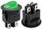 WHDESKVR Interruttore a bilanciere Rotondo a LED Rosso 250V 20A con Controllo on-off SPST a 4 Pin(Green Light)