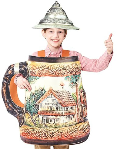 Genérico Disfraz De Jarra De Cerveza | Disfraz De Jarra De Cerveza Para Mujer,Mono Transpirable Y Divertido Para Fiesta De Oktoberfest Unisex Fiesta Cosplay